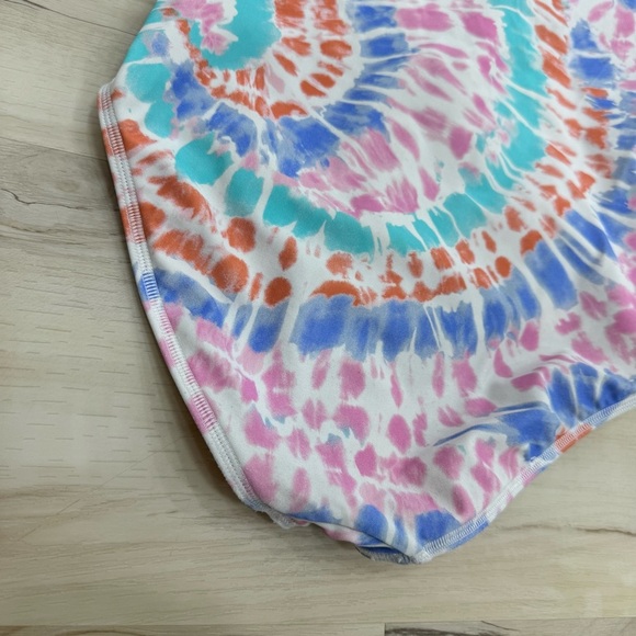 Crewcuts Girls Long Sleeve Tie Dye One Piece Sz 10 UPF 50 + pink blue white - Picture 2 of 5
